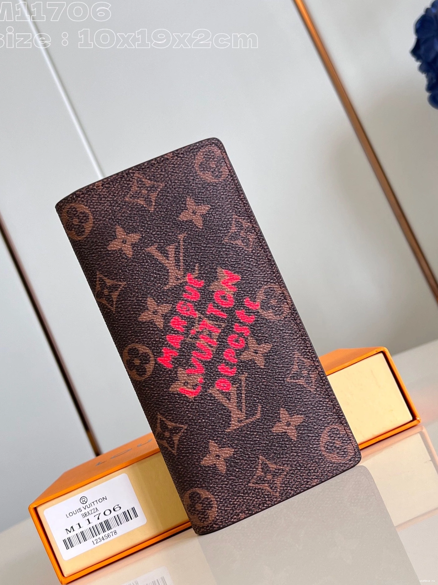 WIS WALLET-10*19*2cm VUITTON BRAZZA LOUIS 0817